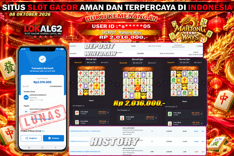 Banner Promosi Mahjong Ways Merah Emas